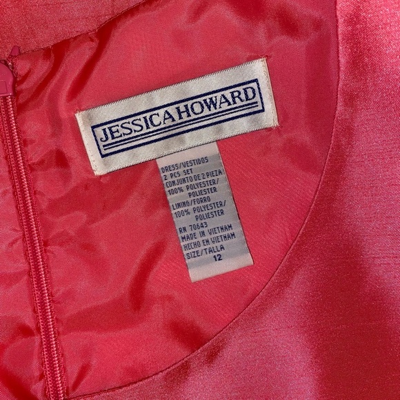 Jessica Howard 2-PC Dress and Jacket Set in Coral Size 12 - Picture 6 of 11